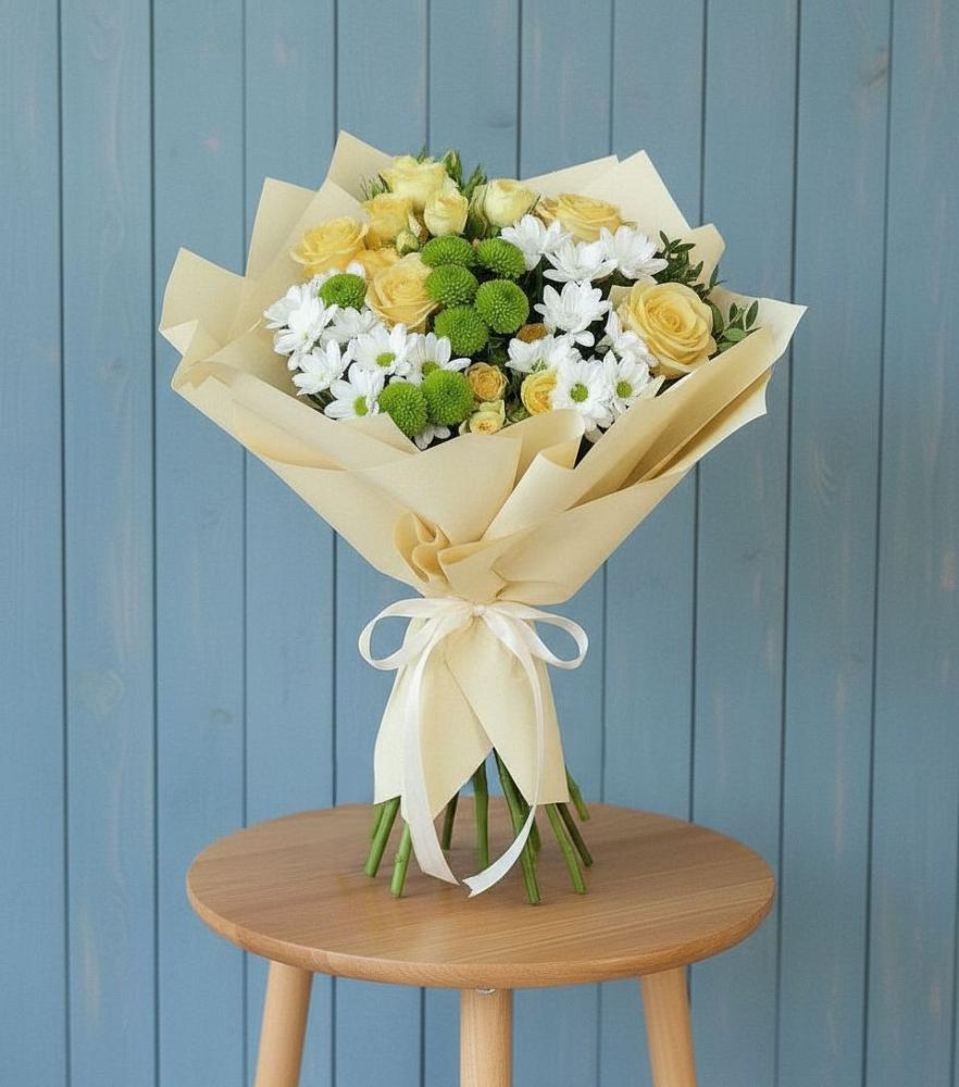 Букет цветов из: Хризантемы и Розы в Малой Пурге