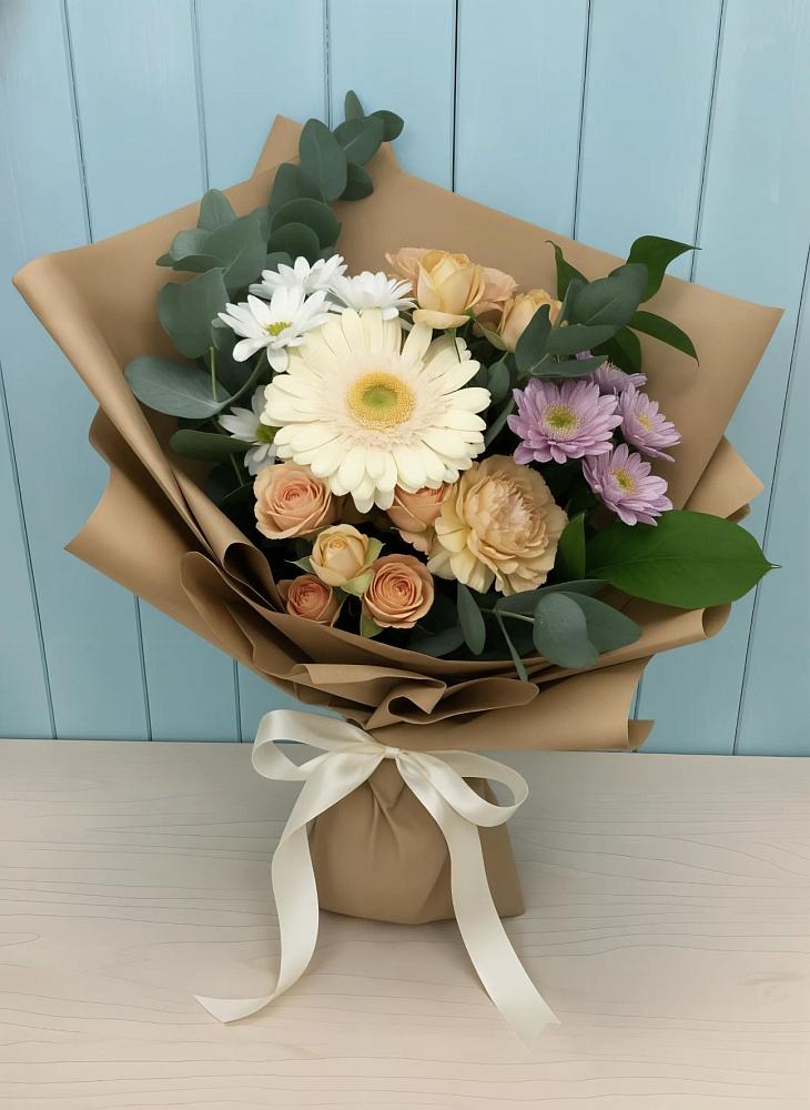 Букет цветов из: Герберы и Хризантемы в Малой Пурге