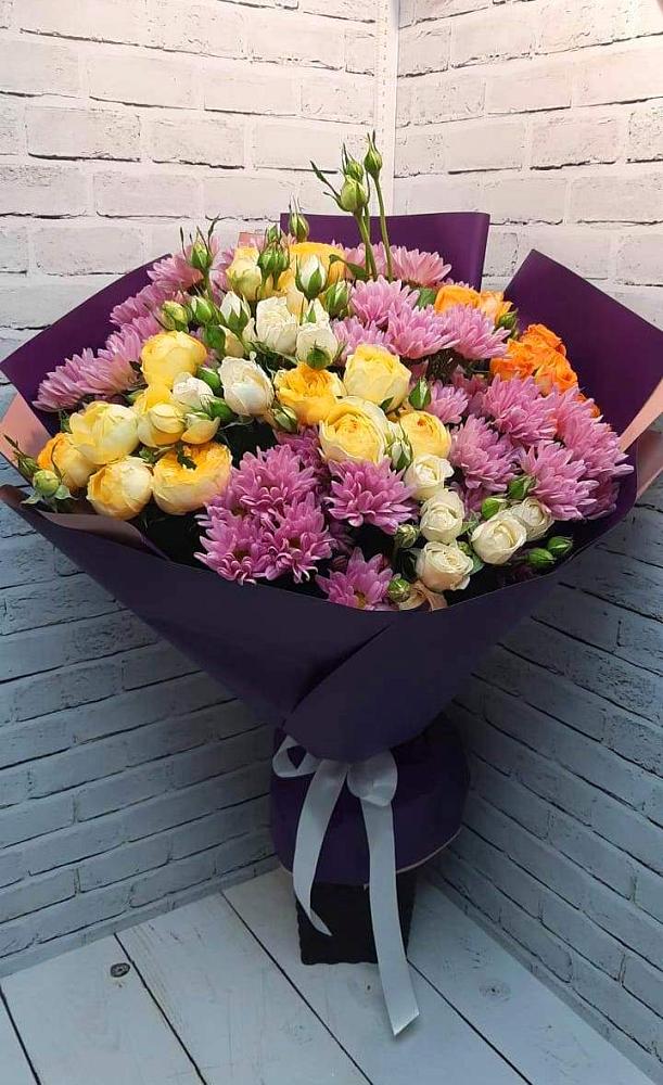 Букет цветов из: Хризантемы и Розы в Малой Пурге