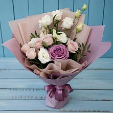 Букет цветов из:  Розы и Лизиантусы в Малой Пурге