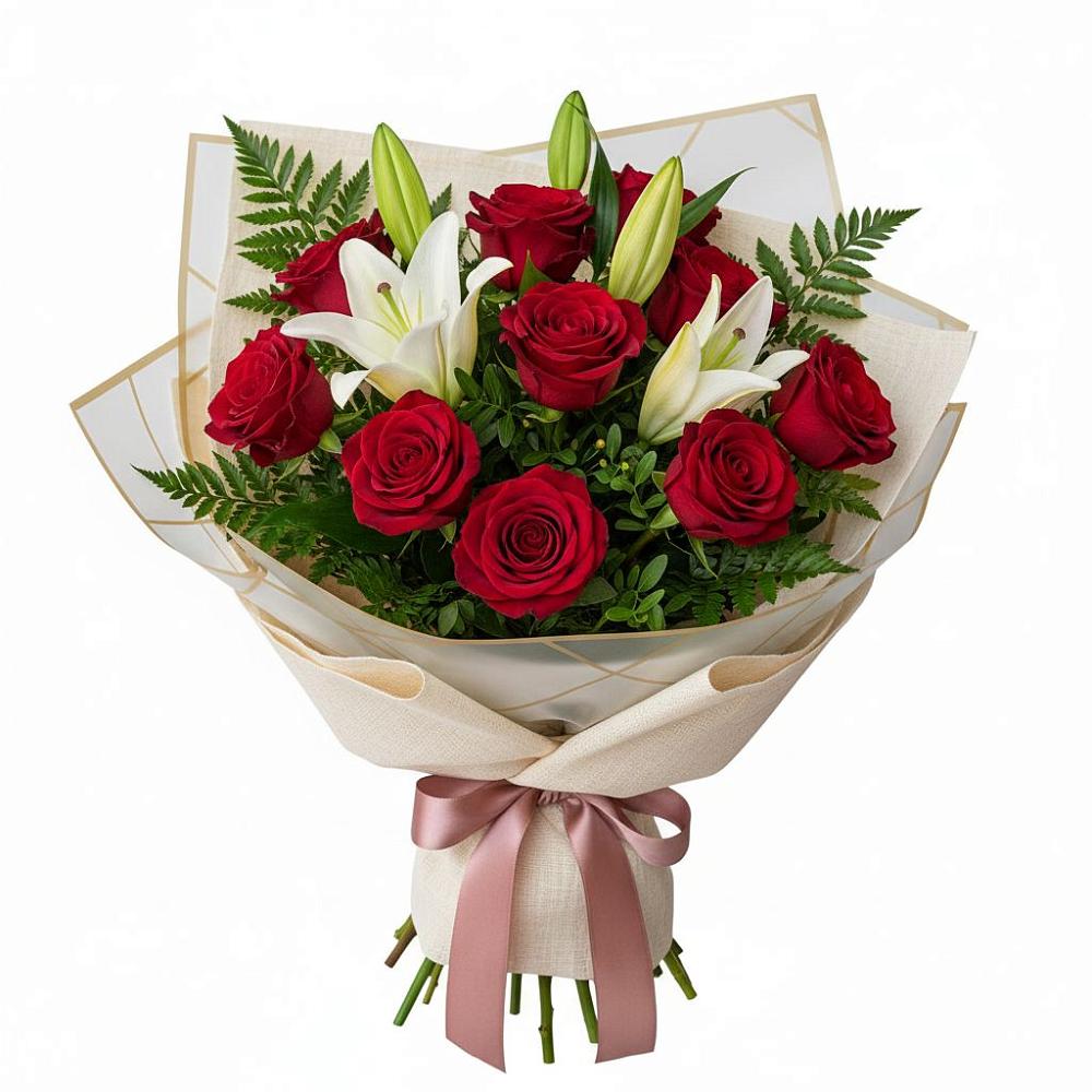 Букет цветов из: Лилии и Розы в Малой Пурге