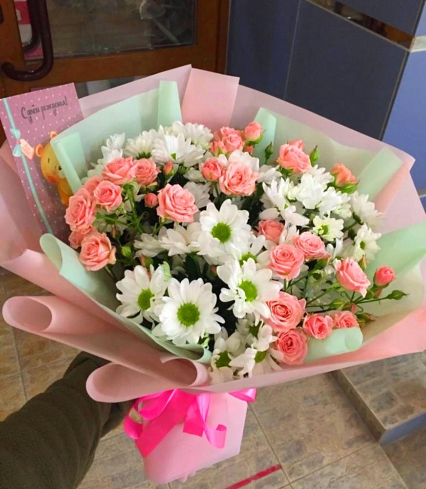 Букет цветов из: Розы и Хризантемы в Малой Пурге