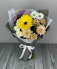 Букет цветов из:  Розы, Герберы и Хризантемы #REPLACE_PRED# Малой Пурге