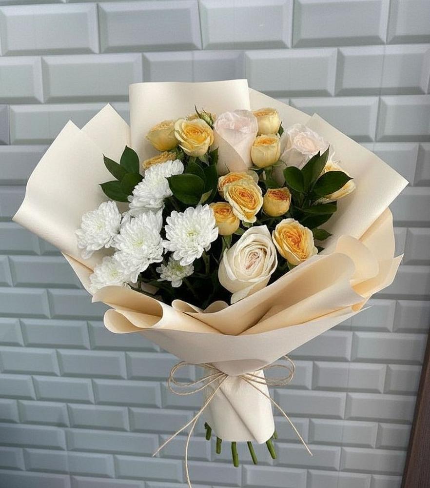 Букет цветов из: Розы и Хризантемы в Малой Пурге