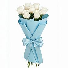 Букет 7 белых роз Проуд в Малой Пурге