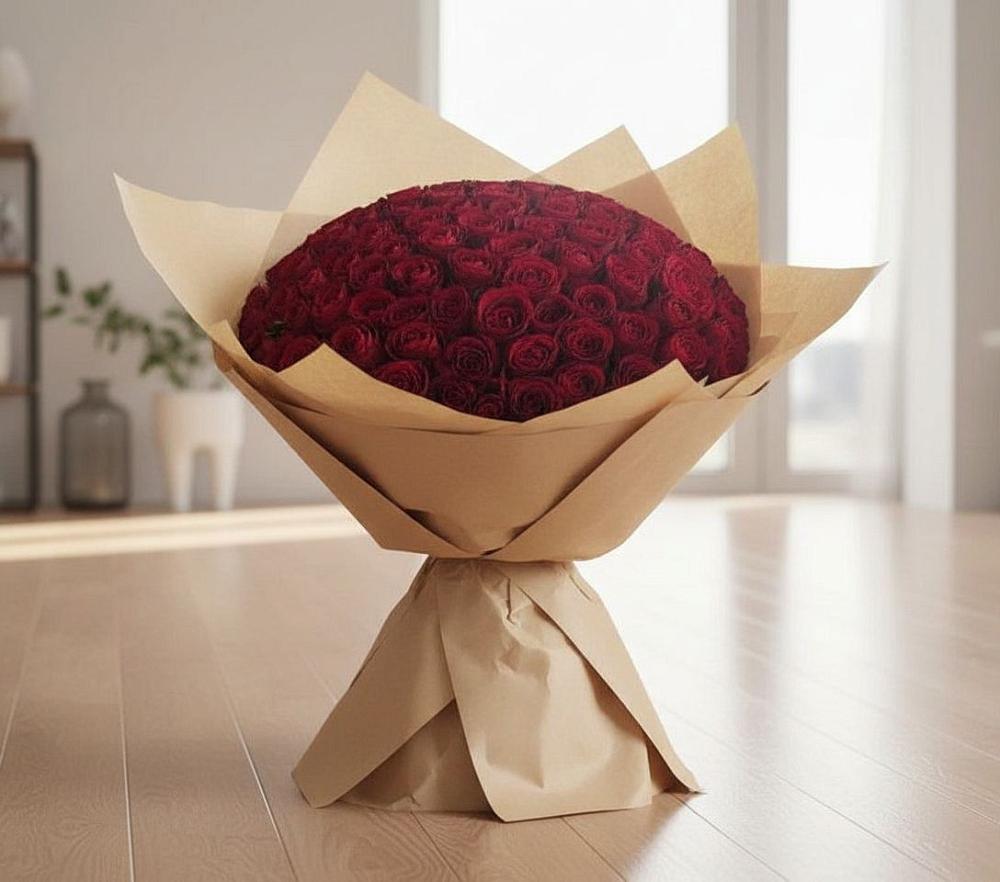 Букет 101 Красная роза в Малой Пурге