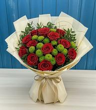 Букет цветов из:  Розы и Хризантемы в Малой Пурге