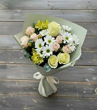 Букет цветов из:  Альстромерии, Розы и Хризантемы в Малой Пурге