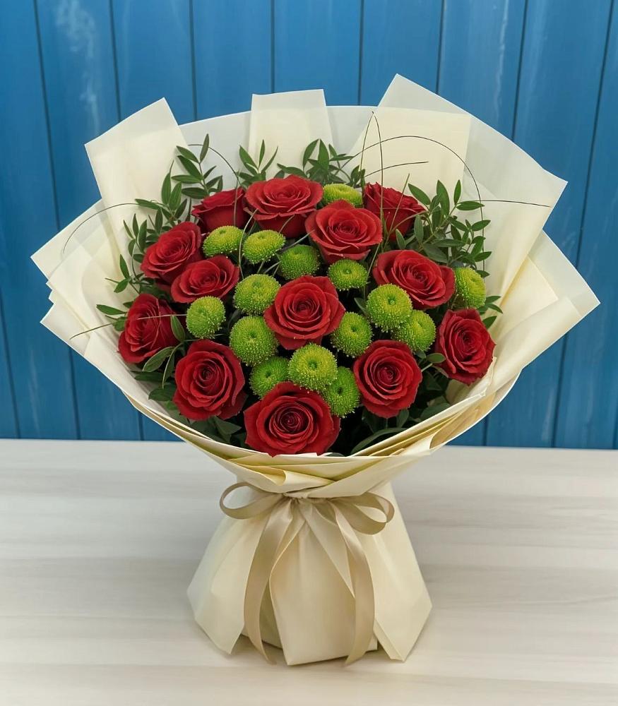 Букет цветов из: Розы и Хризантемы в Малой Пурге