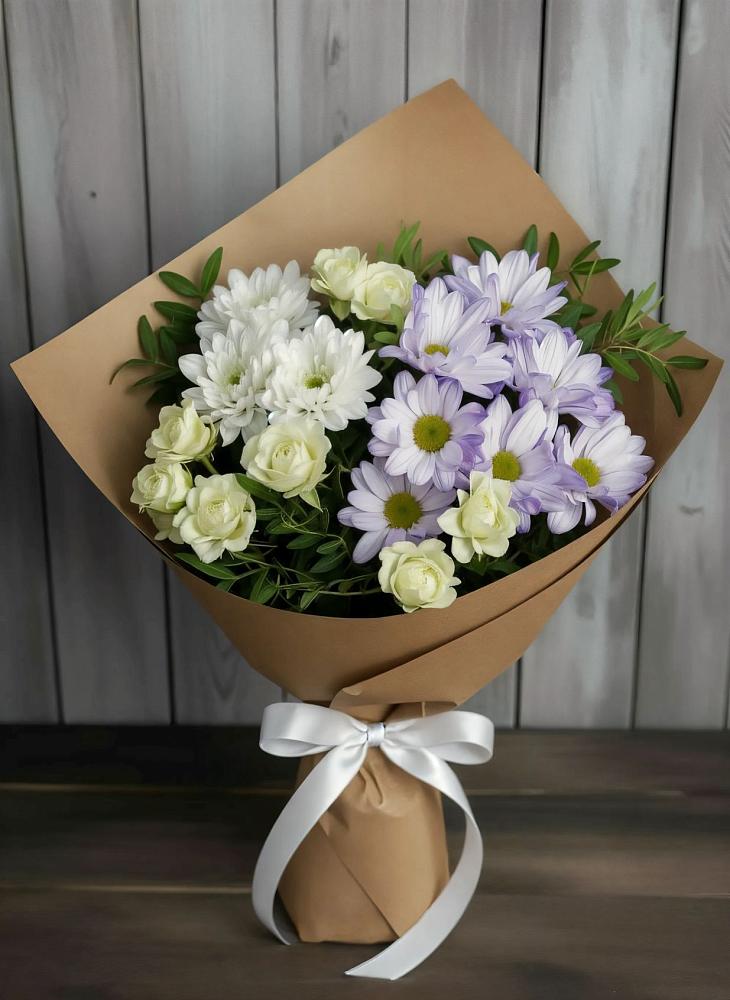 Букет цветов из: Хризантемы и Розы в Малой Пурге